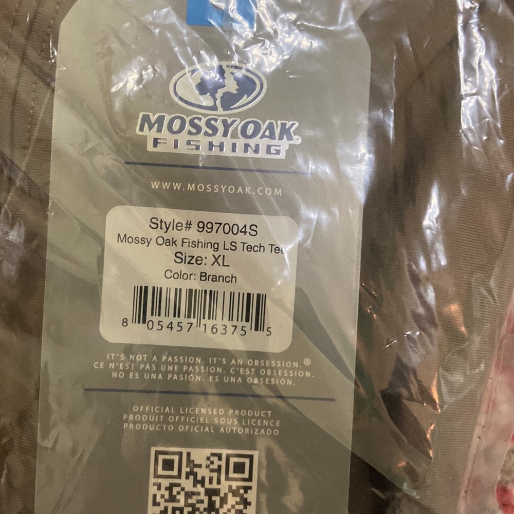 MOSSY OAK MEN'S LONG SLEEVE FISHING TECH SHIRT IN BRANCH SIZE XL - Picture 7 of 8